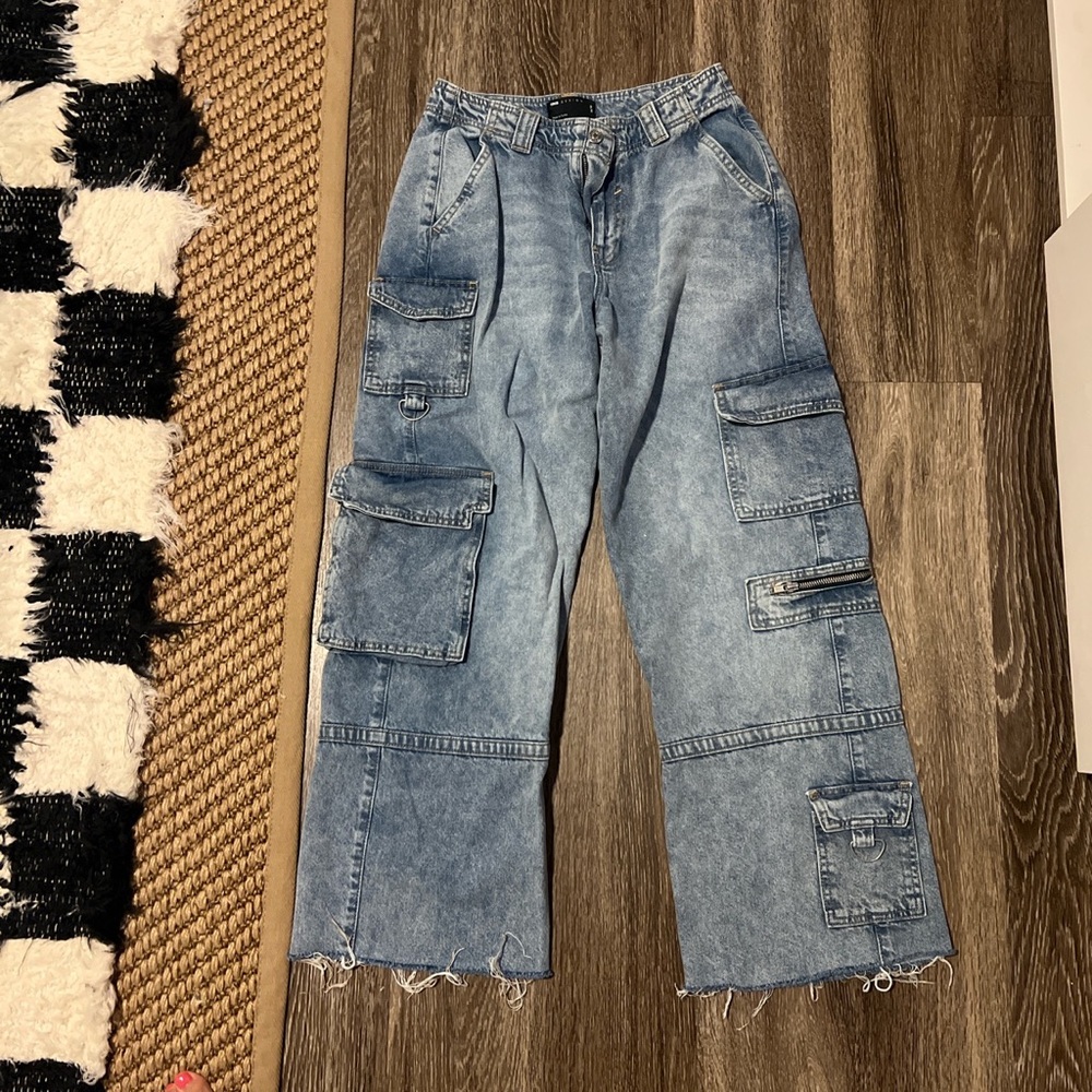 asos design cargo low rise baggy jeans